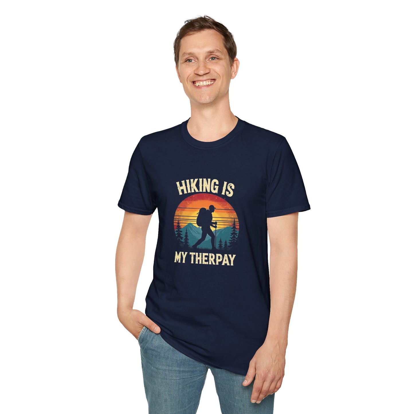 Hiking Is My Therapy Retro Tee